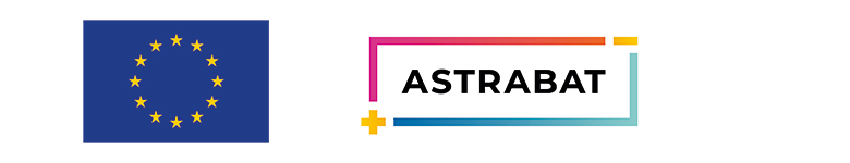 Grafika z logo Unii Europejskiej i projektu ASTRABAT