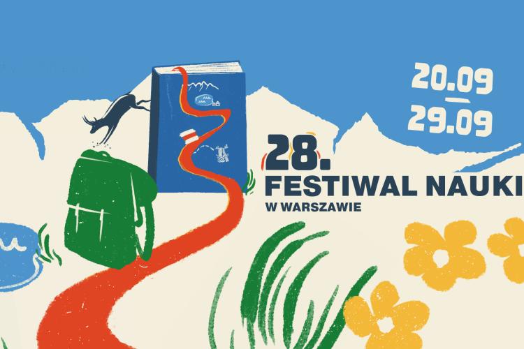 Na zdjęciu grafika informująca o 28. Festiwalu Nauki 