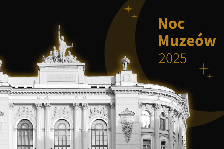 Grafika prezentująca Gmach Główny i zapowiadająca Noc Muzeów 2025
