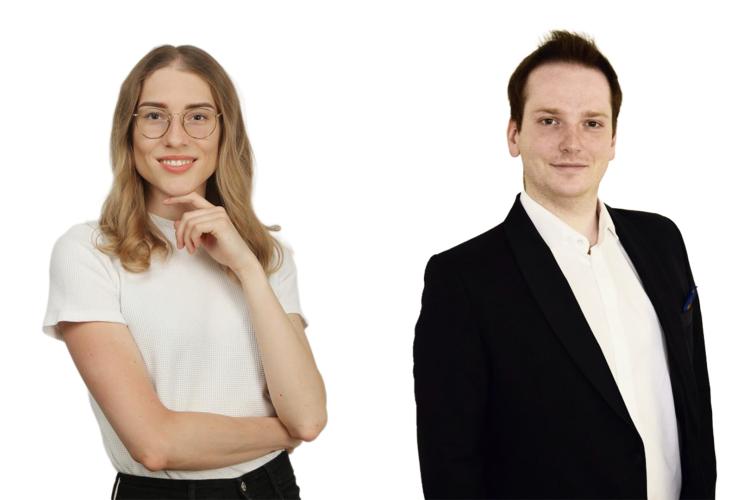Na zdjęciu: doktoranci PW Emilia Wdowiak i Piotr Arcab 