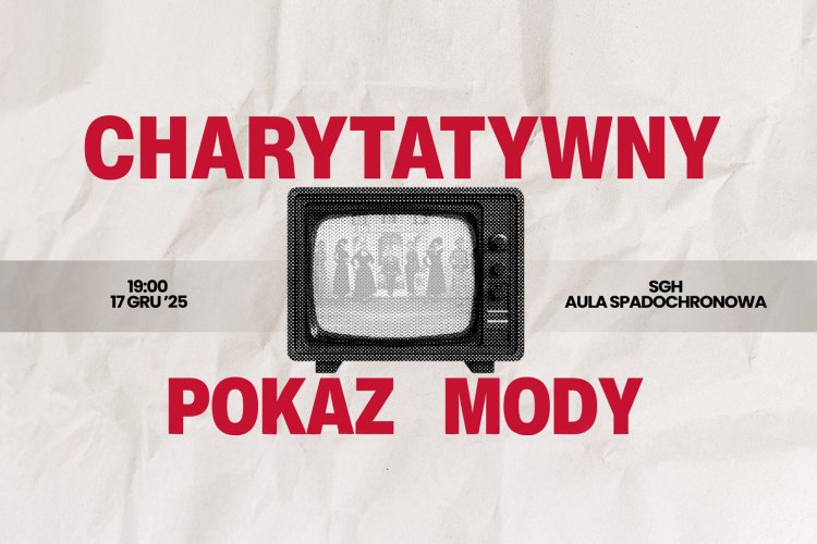 Grafika projektu „Charytatywny Pokaz Mody” organizowanego w ramach akcji „Studenci w Paczce”