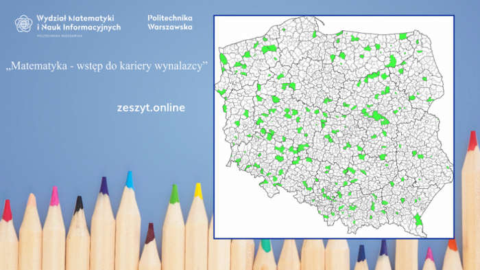 Identyfikacja projektu i mapa Polski z zaznaczonymi obszarami, gdzie projekt jest realizowany