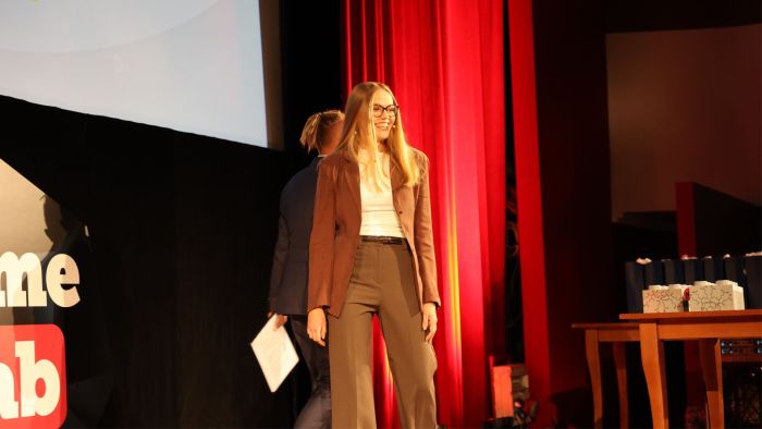 Natalia Izdebska podczas finału FameLab 2025, fot. FameLab Poland