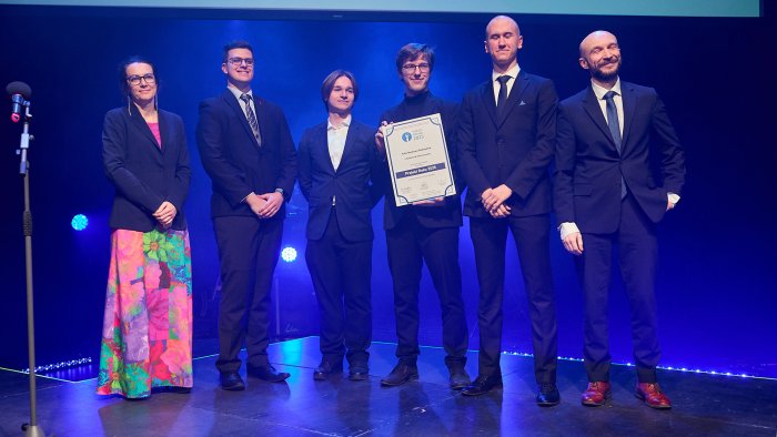 Na zdjęciu reprezentanci Koła Naukowego Robotyków