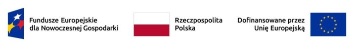 Na grafice logotypy: Funduszy Europejskich dla Nowoczesnej Gospodarki, Rzeczpospolitej Polskiej, Unii Europejskiej
