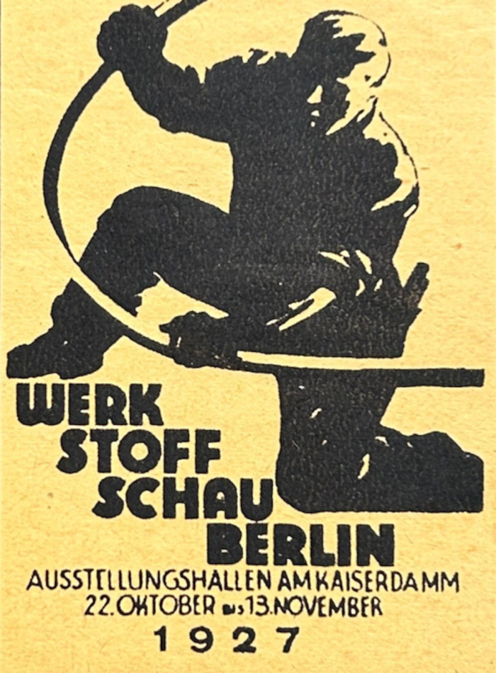 Na grafice plakat wystawy „Werkstoffschau” w Berlinie 1927