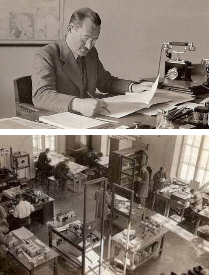 Na zdjęciu Janusz Groszkowski w gabinecie dyrektora PIT oraz PIT – oddział konstrukcyjno-warsztatowy