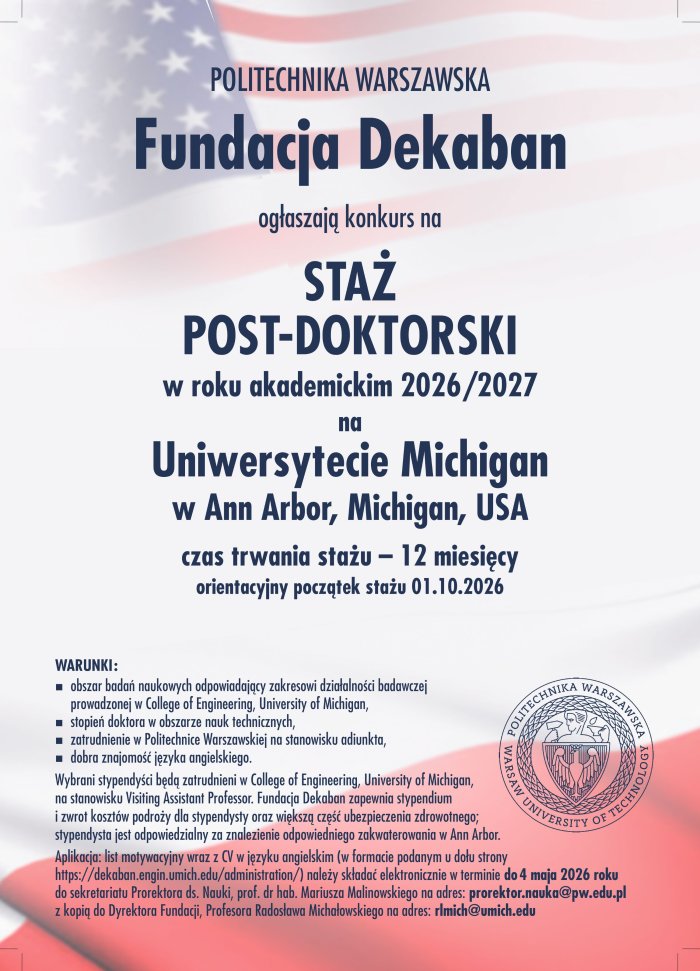 Plakat informujący o naborach do programu fundacji Dekaban