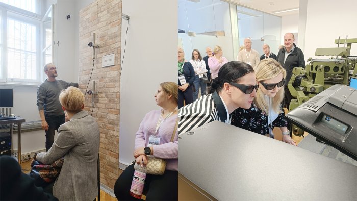 Na zdjęciu nauczyciele z techników geodezyjnych podczas wizyty na Politechnice Warszawskiej