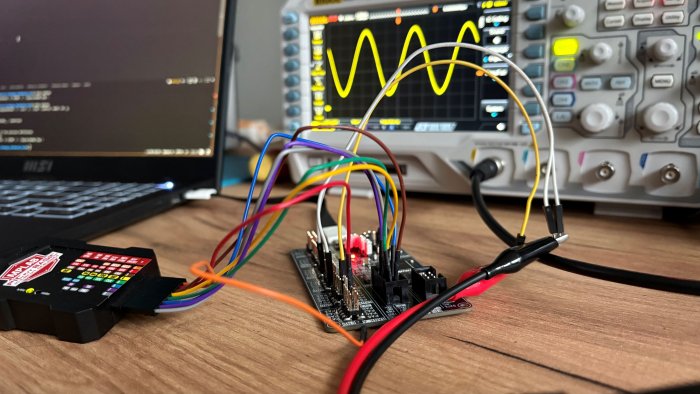 testowanie płytki AVR miniboard opartej na mikrokontrolerze ATxmega256a3bu
