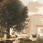 Wizualizacja projektu oliwnego pensjonatu w Portugalii