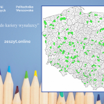 Identyfikacja projektu i mapa Polski z zaznaczonymi obszarami, gdzie projekt jest realizowany